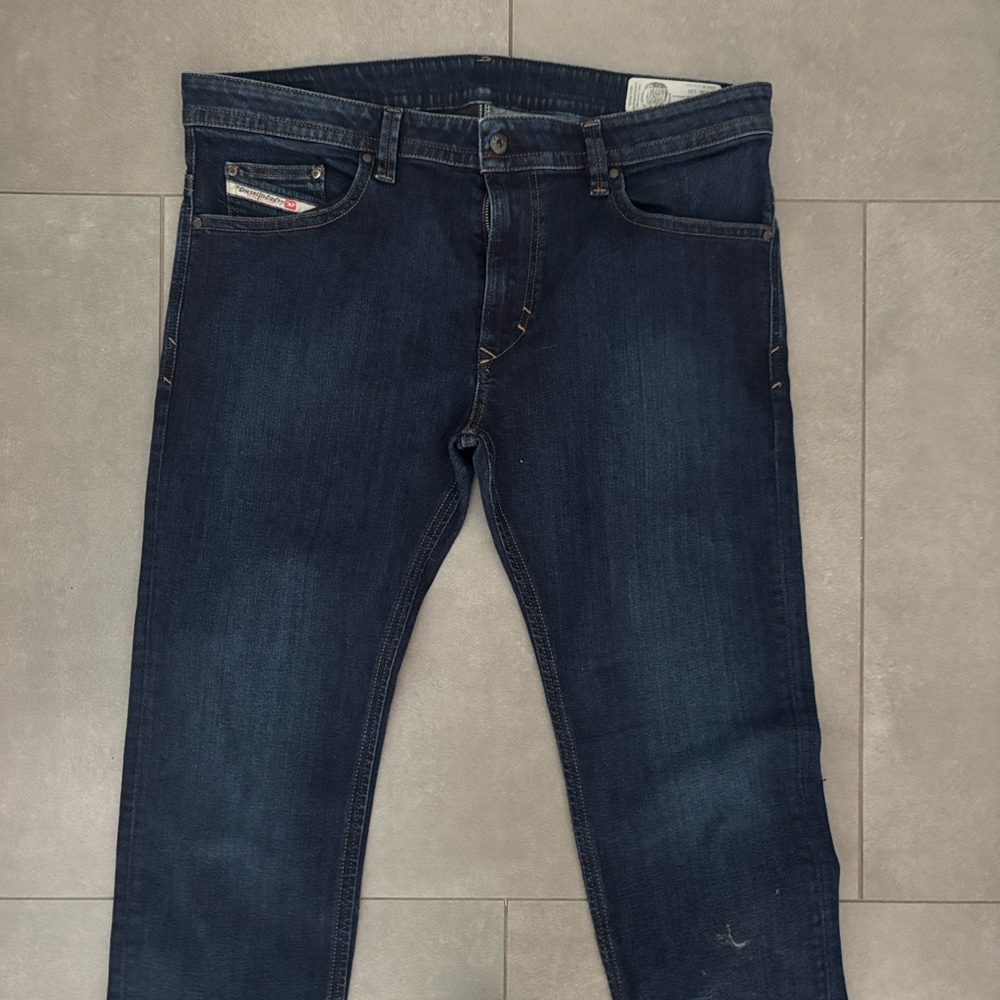 38X34 Diesel Thavar Slim/Skinny Fit Dark Blue Jeans